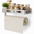 Silver Paper Towel Holder Wall Mount with Shelf